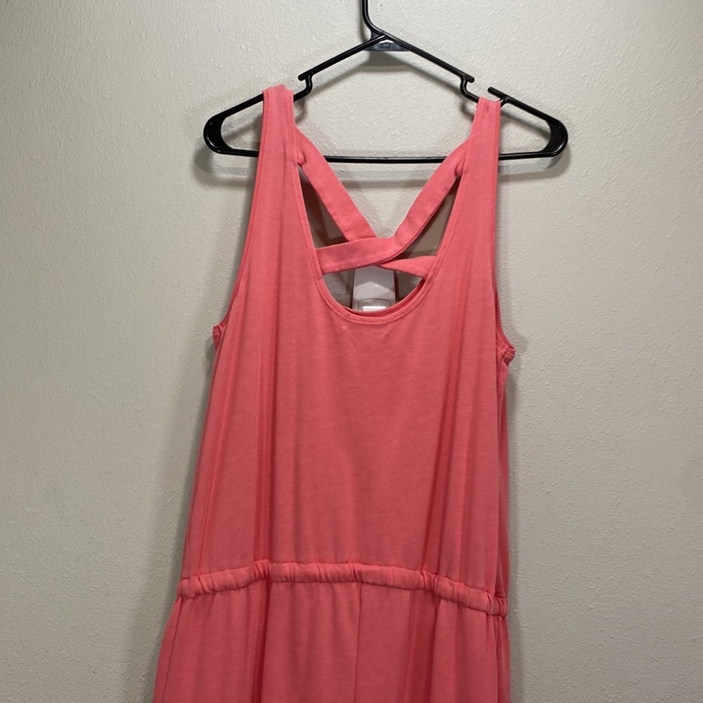 PJ Salvage Women's Large Pink‎ Coral Lounge Pajama Jogger Romper Jumpsuit - Picture 6 of 11